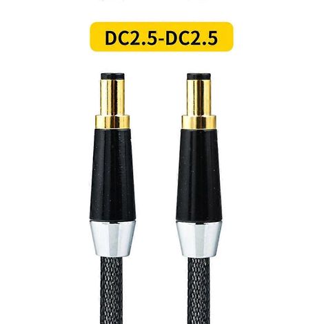 Câble d'alimentation aviation DC 2.1-2.5 vers prise audio DC 2.5/2.1 - Longueur 0.75m (1/4)