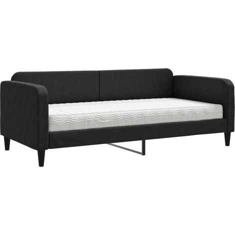 Maison Exclusive - Tagesbett mit Matratze Schwarz 90x200 cm Stoff