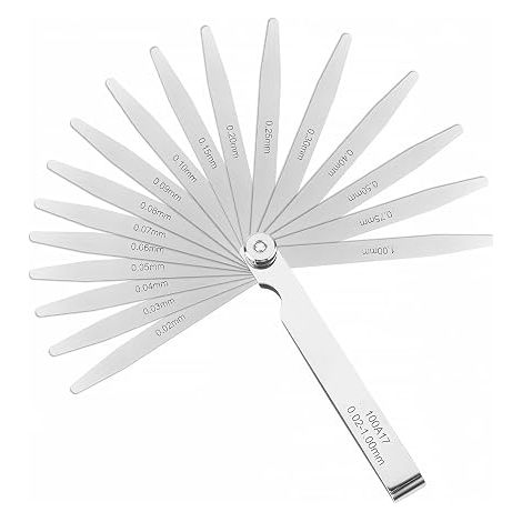 17 Blades Shim Set Thickness 0.02-1.0mm Stainless Steel Thickness Gauge Folding Wedge Set Conical Valve Double Marking Metric and Imperial for Measuring Width Thickness Gap (1/5)
