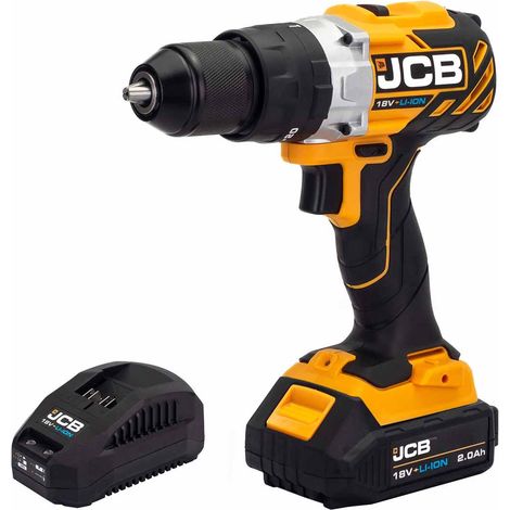 JCB 18V BRUSHLESS COMBI DRILL 1X 2.0AH LITHIUM-ION BATTERY (1/5)