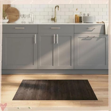 376743 Tapis rectangulaire marron foncé 70x100 cm bambou (1/5)