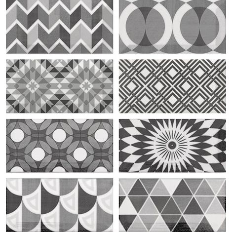 Carrelage mur métro patchwork gris 7,5x15 cm METRO PATCHWORK B&W (vendu par boite de 0,50m2) (1/5)
