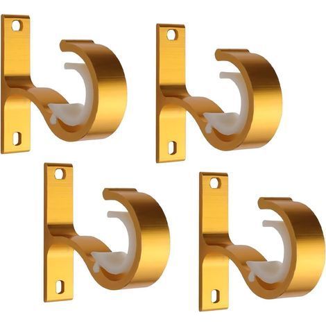 Support Tringle Rideaux, 4 Pièces Tringle Rideau Plafond, Support Barre Penderie or, Avec Vis et Tube D'expansion pour Tringle à Rideau Tringle à Vêtements Tringle à Serviette (1/5)