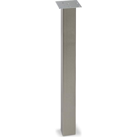 Tischbein eckig 70 x 70 mm Höhe 720 mm Edelstahloptik ohne Steckdosen (1/3)