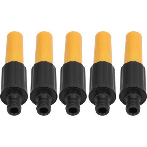 5 Buses de Jet Haute Pression pour Arrosage Jardin, ABS Jaune Noir, Outil d'Irrigation avec Revêtement TPR Doux au Toucher (1/5)