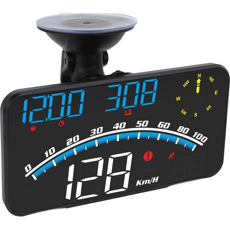 Lntyq HUD de Voiture, Compteur de Vitesse GPS Universel HUD Alarme de Vitesse de Camion de Voiture