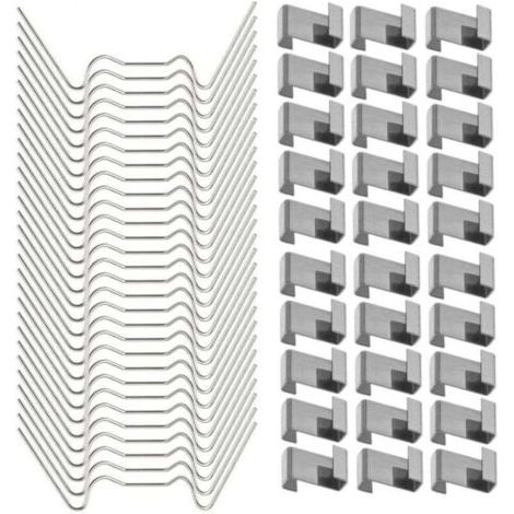 120 Pcs Clips de fixation pour vitre de verre à effet de serre en acier inoxydable (avec 60 clips de fil W pour vitrage en serre et 60 clips de chevauchement en Z pour vitrage de serre) (1/5)