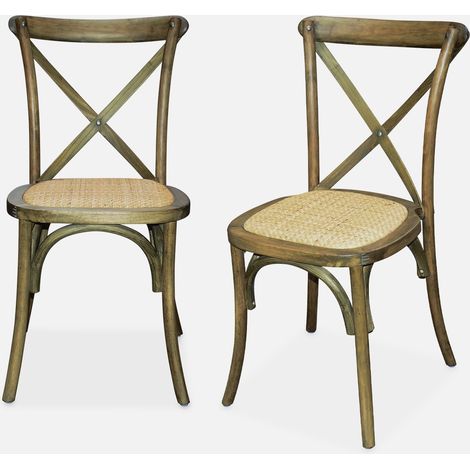 Set 2 sedie bistrò vintage in legno