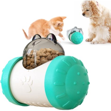 Pet Treat Ball,Tumbler Dog Toy, Interactive Cat and Dog Toy, Used to Feed and Train the Intelligence(lake blue) (1/5)