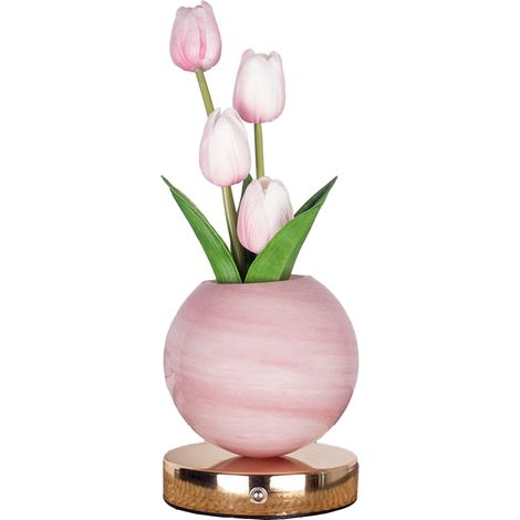 Veilleuse Tulipe Lampe de Table Bouquet Simulé Rose USB Rechargeable Variation Tricolore Continue Ambiance Décorative Chambre (1/5)