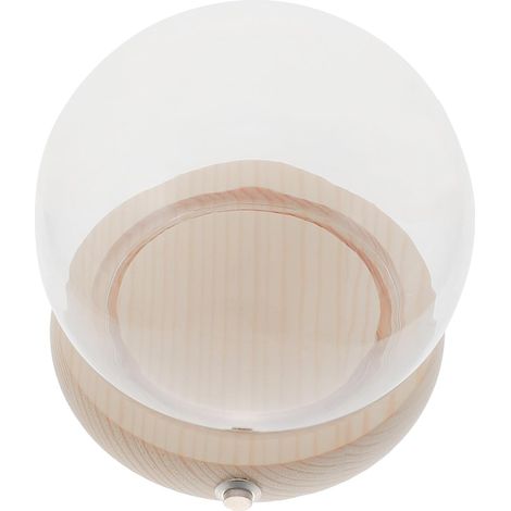 en Verre Base en Bois Lumineux 12cm Sph re Cloche D (1/5)