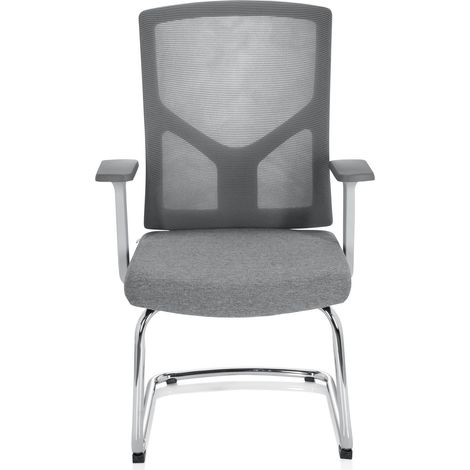 [NEUWERTIG] B-Ware Hjh Office Besucherstuhl Konferenzstuhl Stuhl Grau Netzstoff Armlehnen Gäste