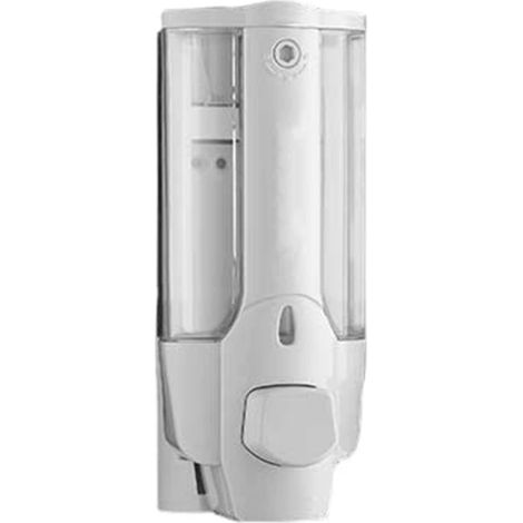 Dispenser di sapone manuale a parete da 350 ml, pratico e impermeabile, ideale per il bagno (bianco).