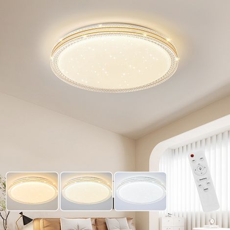 Plafoniera in cristallo da 48 W, moderna plafoniera a LED con telecomando, lampadario a LED a risparmio energetico, 3 temperature di colore, φ40 cm (1/5)