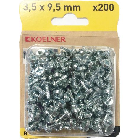Tornillo autorroscante fosfatado WS de 3,5 x 9,5 mm galvanizado, [OP 200]