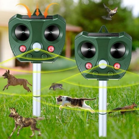 Set of 2 solar-powered ultrasonic insect repellents, outdoor hanging repellent with motion detector, (1/5)