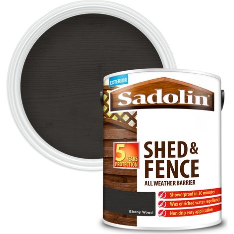 Sadolin Shed and Fence Protector All Weather Barrier - Ebony Wood - 5L