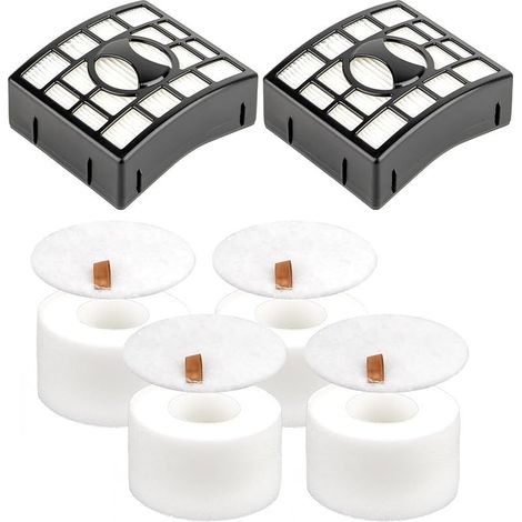 CYRILL - Confezione da 6 filtri HEPA NV680 + 4 filtri in schiuma per Shark NV801UKT NZ801UK NZ801UKT NV680 NV681 NV682 NV683 NV800 NV801 NV803 UV810 NV620 AX910 Filtro HEPA di ricambio XHF6800 e XFF68 (1/5)