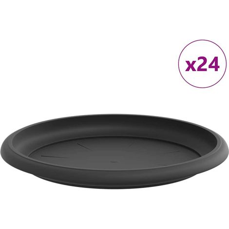 Maison Exclusive - Vassoio Rotondo per Fiori 24 pcs Nero Ø 19 x 2 cm Plastica