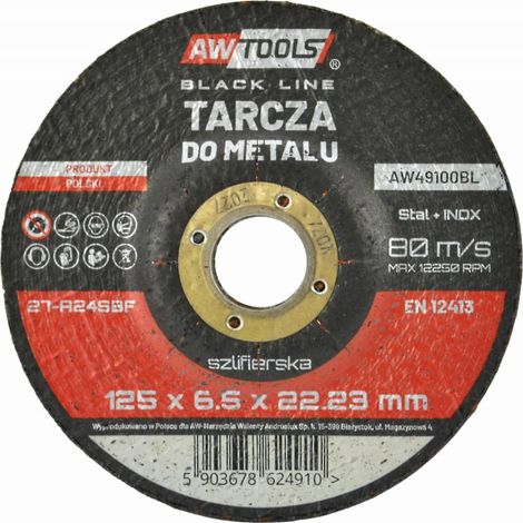 Disque à meuler en métal Awtools 1256,5 mm, liseré noir (1/3)