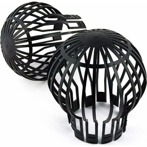 Juego de 2 protectores de canalones - 11 cm - Negro - Crezuo