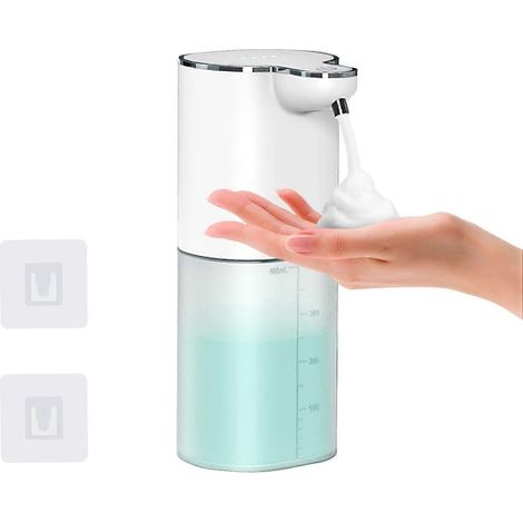 Distributeur de savon mousse automatique, 400 ml, rechargeable, mural (1/4)