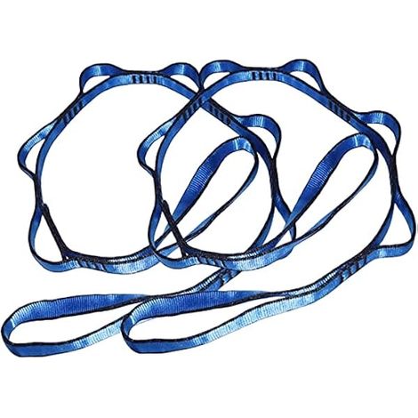 Daisy Chain - 22 KN - 110 150 180 cm - 2 cm Largeur - Polyestère Renforcé - Pour Escalade Hammock Yoga Canyoning - 2 Pièces (1/5)