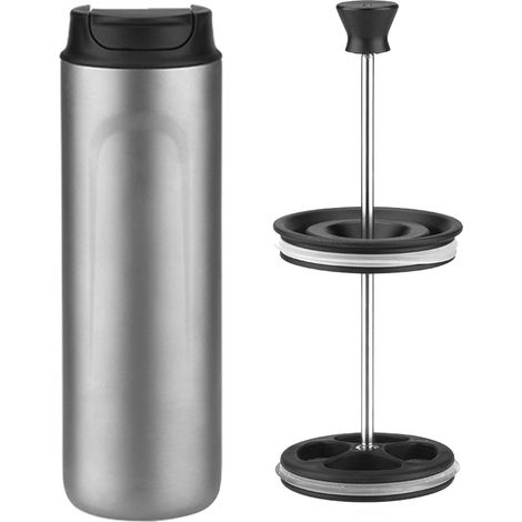 Cafetière à presse française isolée portative, cafetière de Camping avec Construction en titane à Double paroi et thé (1/5)