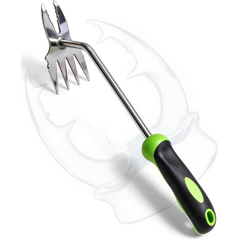 Manuelles Unkrautentfernungswerkzeug, robustes Edelstahlwerkzeug zur Wurzelentfernung, mit ergonomischem, rutschfestem Griff, Handwerkzeug zum Entfernen von Rasenhaaren, tragbares Unkrautentfernungswe (1/5)