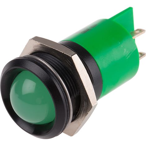 Voyant LED lumineux Vert RS PRO, dia. 22mm, 230V c.a., IP67 ( Prix pour 1 )