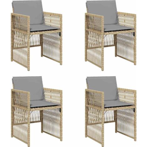 Maison Exclusive - Gartenstühle mit Kissen 4 Stk. Beigemischung P