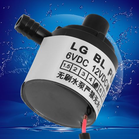 pompe à eau submersible miniature ultra silencieuse 12 V CC 5 W sans balais, hauteur de refoulement de 2,5 m, usage domestique et industriel. (1/5)