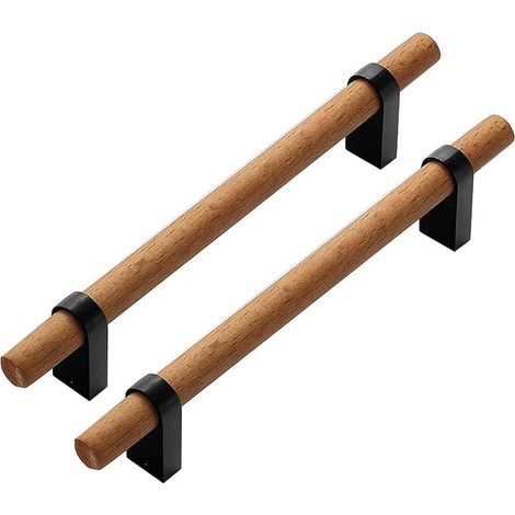 2 Pièces Poignée Bois Poignée Meuble Armoire Arc en Forme Bouton de Porte Poignee de Cuisine Poignées pour Placard Poignée de Tiroir Vintage Alliage Zinc Tirer (Hole Pitch,128mm,B) (1/5)