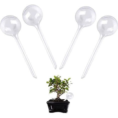 Bewässerungskugeln, 4 Stück, automatische Bewässerung für Innenräume, selbstbewässernde Kugeln, für Garten, Topfpflanzen und Hängepflanzen (transparent) (1/4)