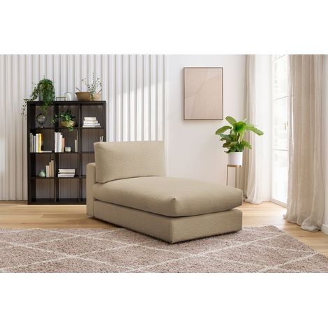 BOBOCHIC - Méridienne pour canapé modulable PARIS tissu bouclette Marron (1/5)