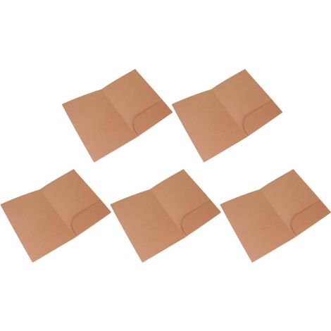 Pochettes Dossier de Fichiers Multi-fonction et Facile à Transporter Format A4 Lot de 5 en Papier Kraft Marron pour Écoles et Bureaux (1/5)