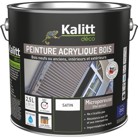 Vernice acrilica per legno satinata 2,5 L Verde Basco - Kalitt Deco