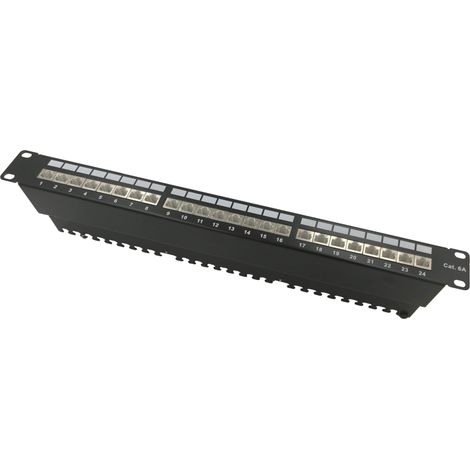 Panneau 24 ports équipé de 24 RJ45 cat. 6A, 1 unité