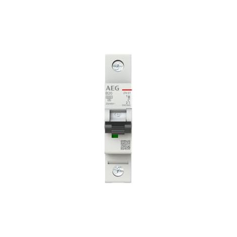 AEG EN61 B20 DISJONCTEUR 1 PÔLE 20 A 6 KA TYPE B PROTECTION CONTRE LES SURCHARGES ET LES COURTS-CIRCUITS IDÉAL POUR LA MAISON, L