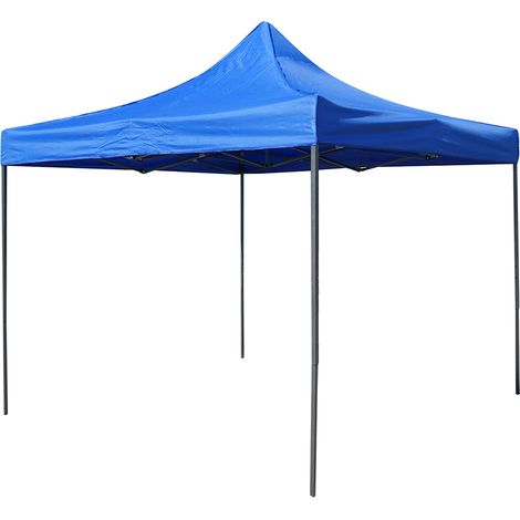 Gazebo a padiglione pieghevole blu 3x3 m, altezza regolabile. Breckner Germany (1/5)