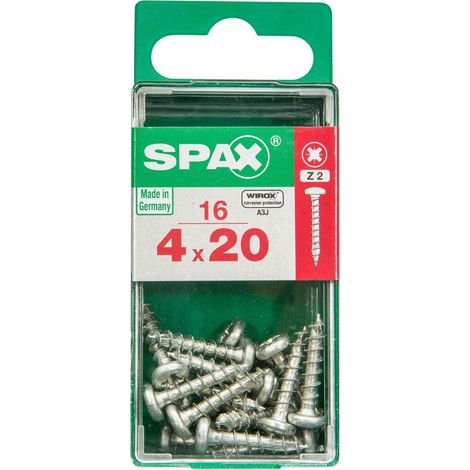 Schachtel mit 16 Einheiten Spax-Holzschrauben mit Wirox-Rundkopf 4,0 x 20 mm Spax (1/3)