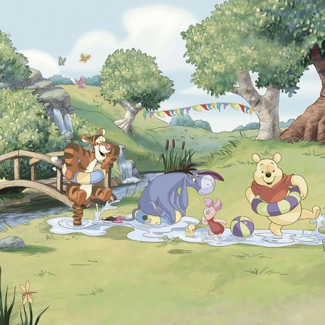 papier peint panoramique Winnie l'ourson vert  - Komar (1/5)