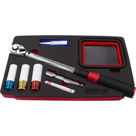 Chiave dinamometrica da 20 a 120 Nm quadrato 1/2 con accessori