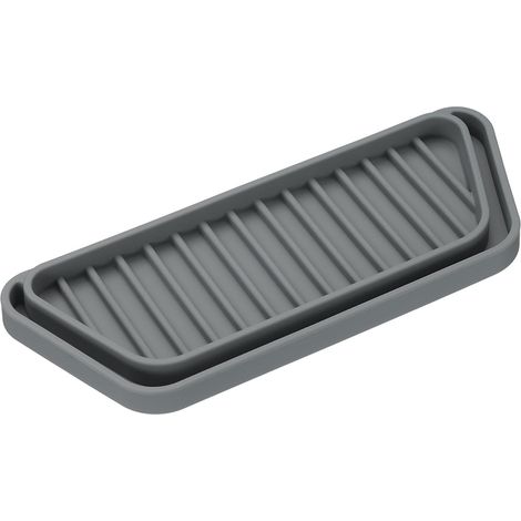 Récupérateur de Gouttes pour Réfrigérateur, Bac en Silicone Anti-Gouttes pour Mini-Frigo, Plateau Rectangulaire Anti-Éclaboussures et salissures d'eau, Gris (1/4)