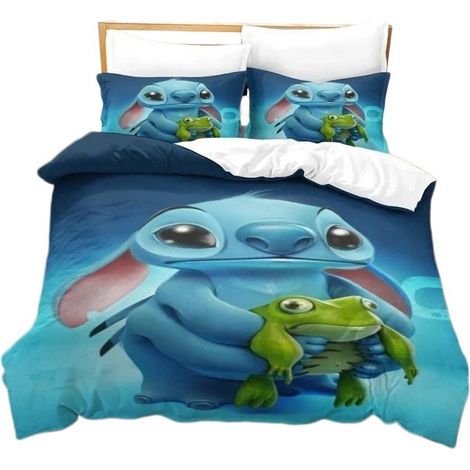 Housse de couette Stitch, microfibre, 1 personne 140x200 cm, pour enfants et adolescents, Lilo & Stitch (1/5)