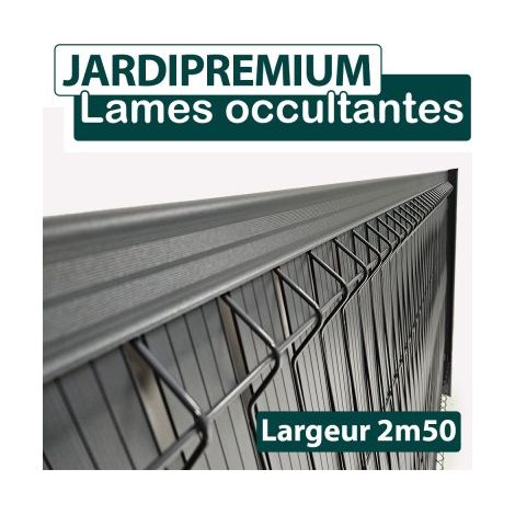 Cloture & Jardin – Lames d'occultation aluminium gris anthracite 1,03m – Résistantes aux intempéries – Longueur 2,5m – Système sans entretien (1/4)