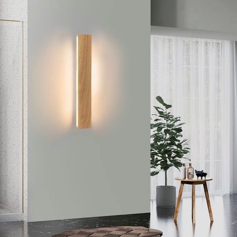 GBLY Aplique de pared LED para interiores: Lámpara de pasillo moderna de 52 cm, diseño de madera, para escaleras, iluminación indirecta de pared de 17 W, blanco cálido de 3000