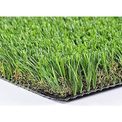 Prato Sintetico Manto Erboso Erba Finta Realistica Giardino 4 Sfumature Di Colore Tappeto Erboso Sintetico Anti UV Atossico Drenante Ideale Per Piscina Terrazzo Aree Giochi Viali (50mm 2x15mt 30mq) -