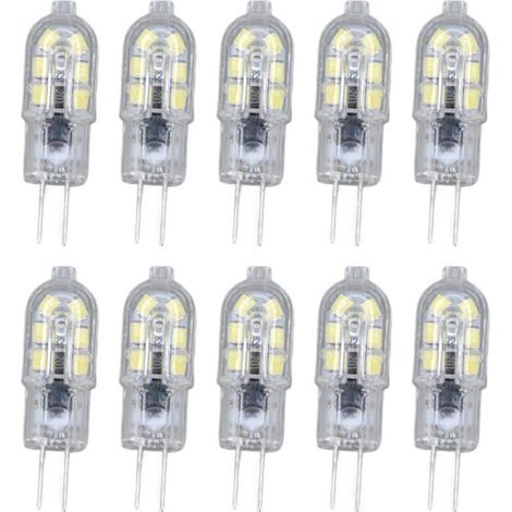 Jeffergarden G4 2835 Klare LED-Lampe, 10er-Pack, LED-Lampe, Stecker, 220 V Wechselstrom, für Wohnmobil-Schränke, Gartenbeleuchtung, 6500 K Weißlicht (1/5)