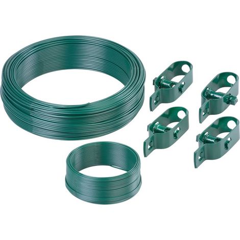 Draht-Set Strend Pro, für Maschendraht Pwire.mc PVC, Spanndraht L-100 m und Bindedraht L-25 m, 4x Drahtspanner (1/2)
